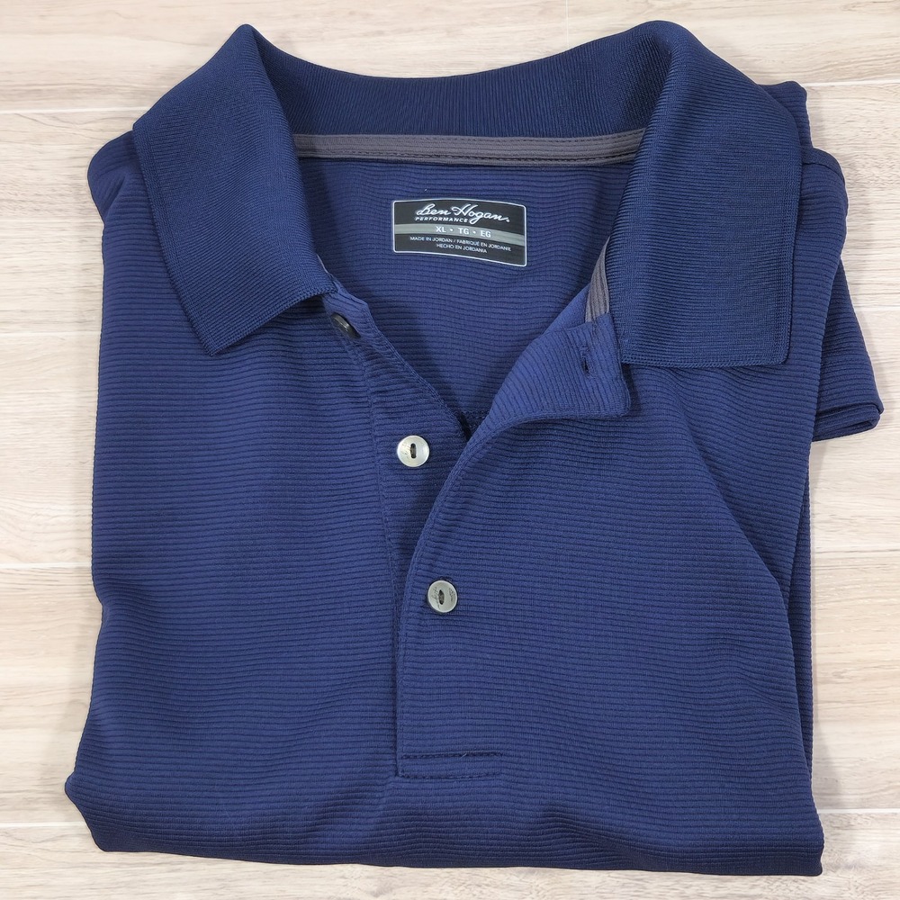 Ben Hogan Performance Shirt Size XL Navy Blue Short Sleeves Men Polo Shirt